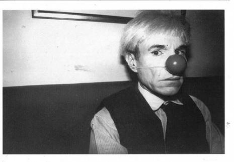 Andy Warhol with clown nose Andy Warhol with clown nose